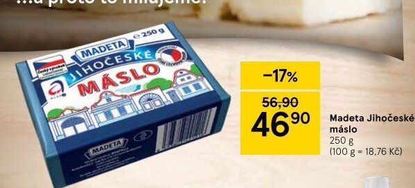 Madeta Jihočeské máslo