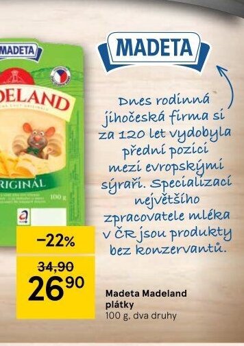 Madeta Madeland plátky