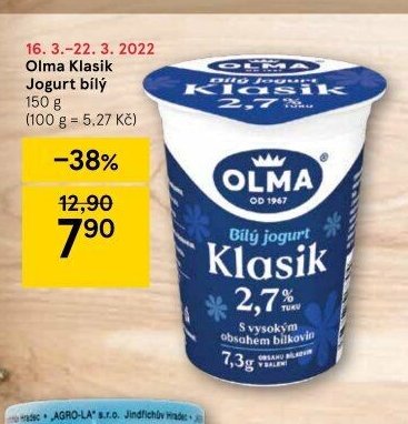 Olma Klasik Jogurt bílý
