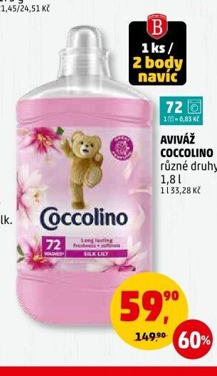 Aviváž Coccolino různé druhy 1,8 l