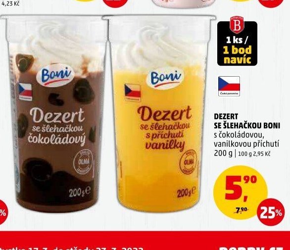 DEZERT SE ŠLEHAČKOU BONI