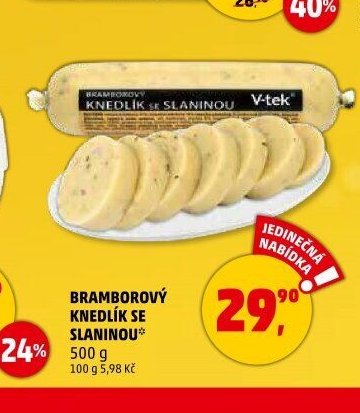 Bramborový knedlík se slaninou