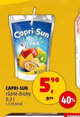 Capri-Sun různé druhy 0,2 l