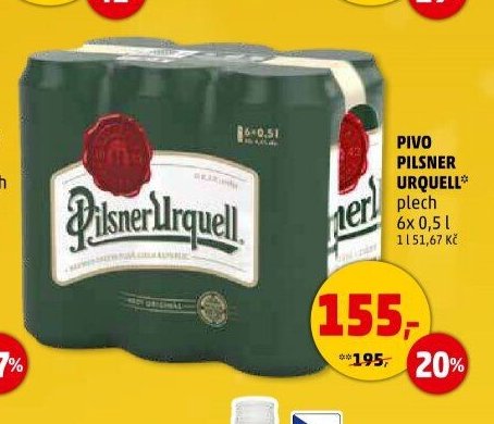 Pivo Pilsner Urquell plech 6x 0,5 l
