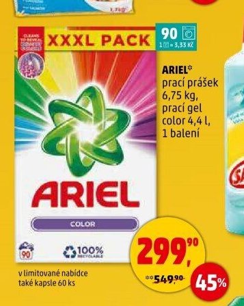 ARIEL prací prášek / prací gel
