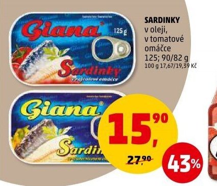Giana Sardinky v oleji / v tomatové omáčce
