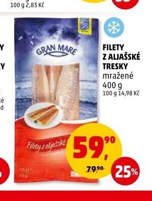 Filety z aljašské tresky Gran Mare