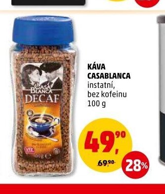 Káva Casablanca instantní, bez kofeinu