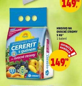 Hnojivo na ovocné stromy Cererit 5 kg