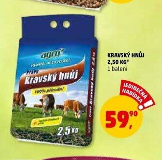 Kravský hnůj 2,50 kg