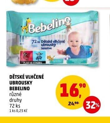 DĚTSKÉ VLHČENÉ UBROUSKY BEBELINO