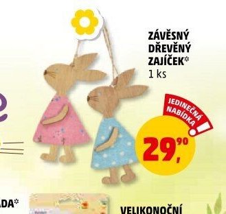 ZÁVĚSNÝ DŘEVĚNÝ ZAJÍČEK