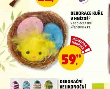 DEKORACE KUŘE V HNÍZDĚ
