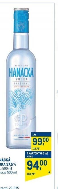 Hanácká vodka 37,5 %