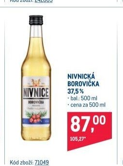 Nivnická borovička 37,5 %