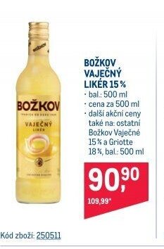Božkov Vaječný likér 15%