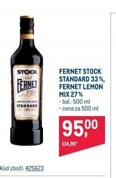 Fernet Stock Standard 33%, Fernet Lemon Mix 27%