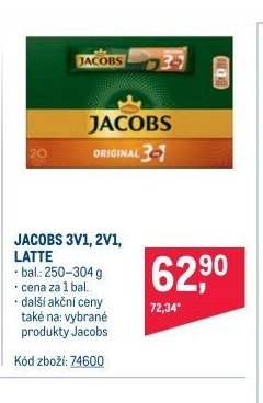 JACOBS 3V1, 2V1, LATTE