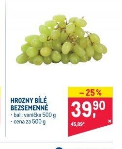 HROZNY BÍLÉ BEZSEMENNÉ