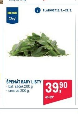 ŠPENÁT BABY LISTY
