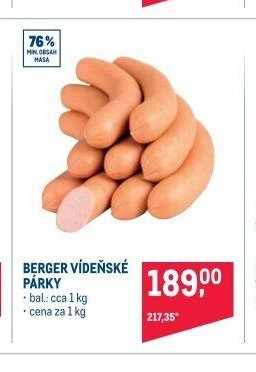 BERGER VÍDEŇSKÉ PÁRKY