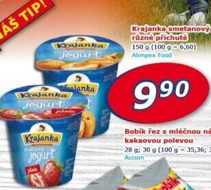 Jogurt smetanový ochucený Krajanka