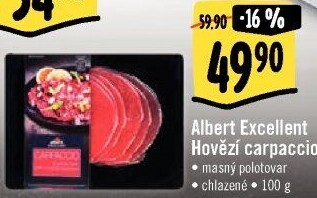 Hovězí carpaccio Albert Excellent