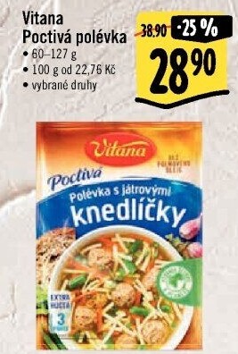 Instantní polévky Poctivá polévka Vitana