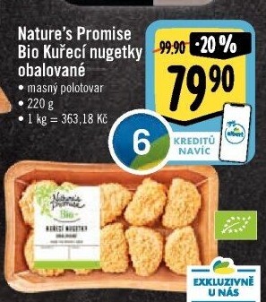 Kuřecí nugetky obalované bio Nature'