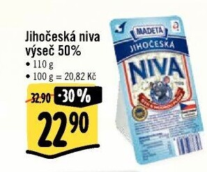Sýr Niva Jihočeská 50% Madeta