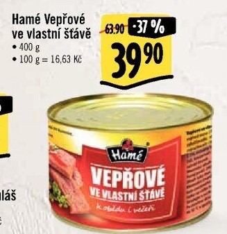 Vepřové maso ve vlastní šťávě Hamé