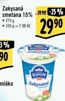 Zakysaná smetana Kunín 15%
