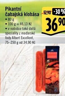 Čabajská klobása pikantní Albert Excellent