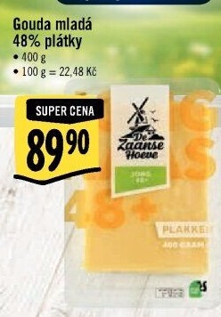 Sýr Gouda mladá 48% De Zaanse Hoeve