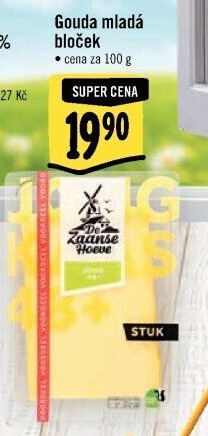 Sýr Gouda mladá 48% De Zaanse Hoeve