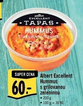 Tapas Hummus s grilovanou zeleninou Albert Excellent