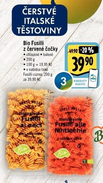 Těstoviny bio chlazené z červené čočky Albert Heijn