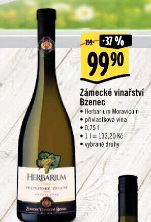 Vína Herbarium Moravicum Zámecké vinařství Bzenec - pozdní sběr