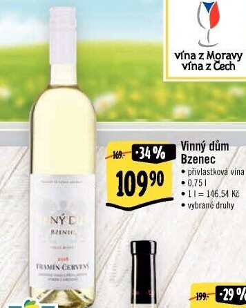 Vína Vinařství Vinný dům Bzenec - přívlastková