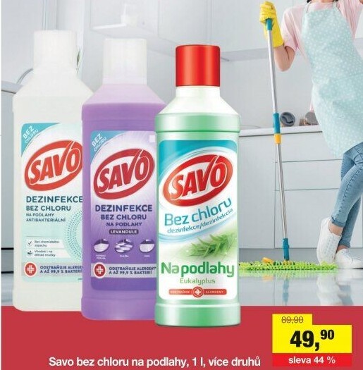 Čistič na podlahy bez chloru Savo