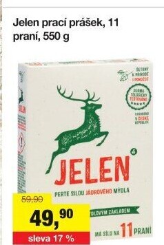 Prací prášek mýdlový Jelen