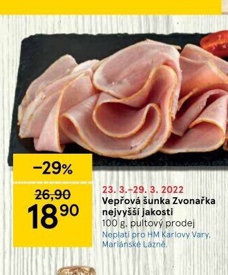 Vepřová šunka Zvonařka nejvyšší jakosti