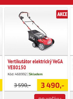Vertikutátor elektrický VeGA VE80150 - UNI HOBBY akcniletaky.com