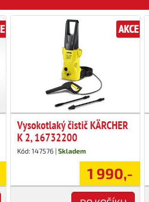 Vysokotlaký čistič KÄRCHER K 2, 16732200 - UNI HOBBY akcniletaky.com