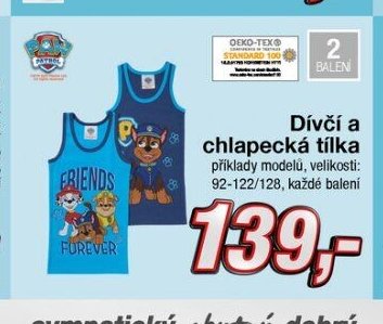 Dívčí a chlapecká tílka