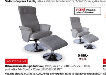 Relaxační křeslo s podnožkou