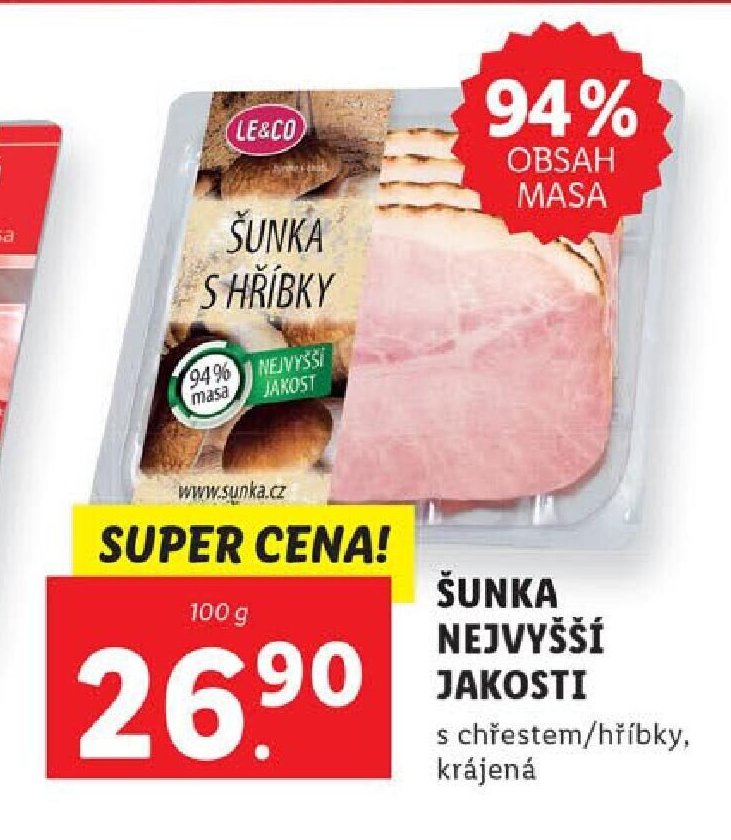 Šunka nejvyšší jakosti s chřestem/hříbky
