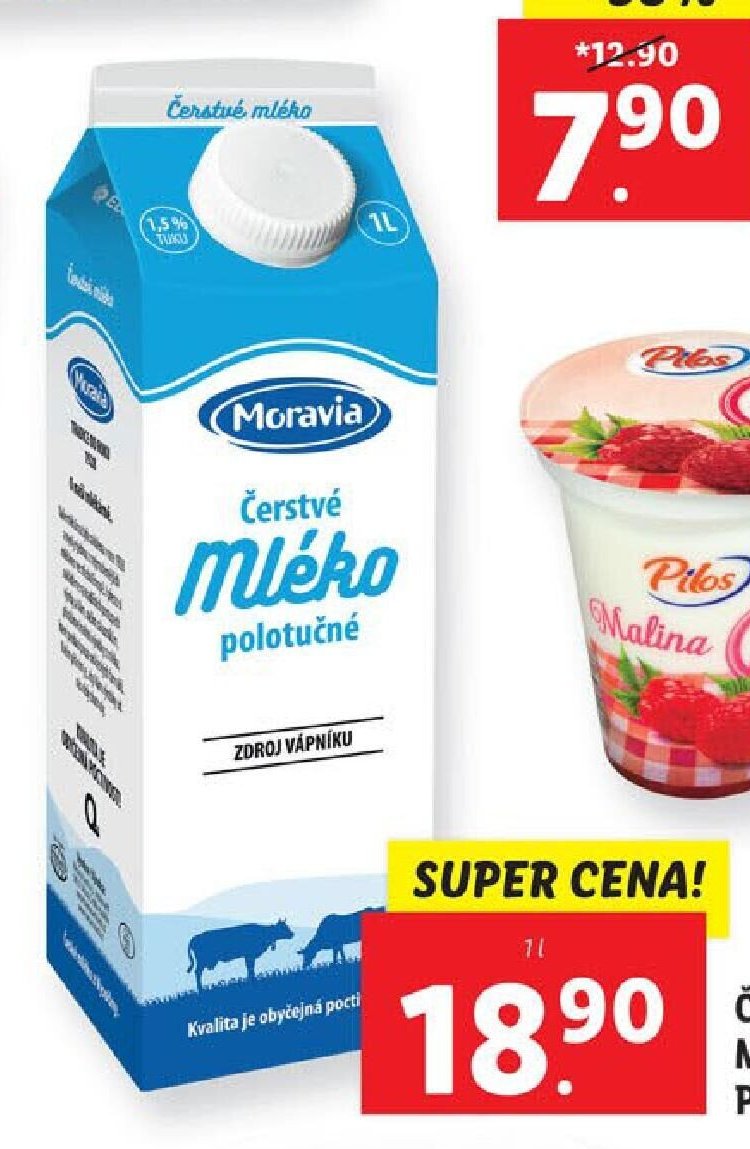 Moravia čerstvé mléko polotučné