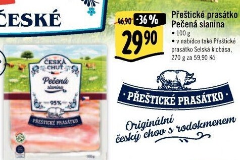 Slanina pečená Přeštické prasátko Česká chuť
