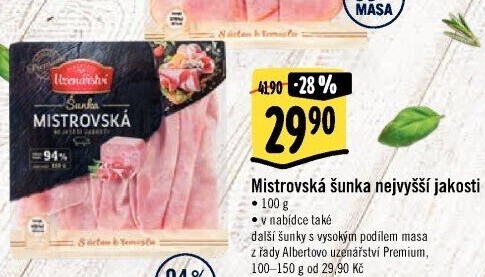 Šunka Mistrovská nejvyšší jakosti Albertovo uzenářství